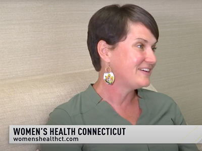 Screengrab of a clip from NBC Connecticut CT Live video featuring Suzanne Barton. 
