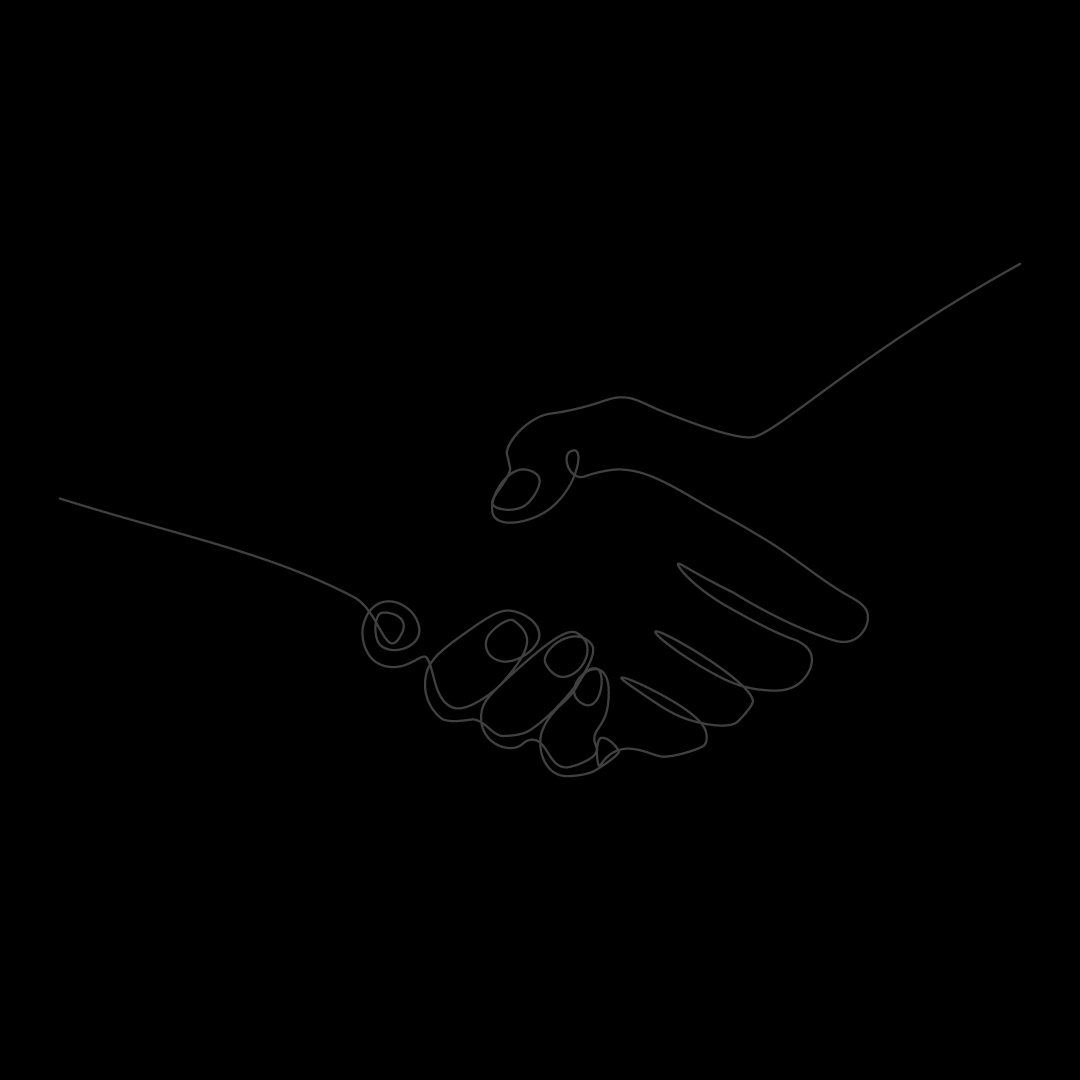 Artistic drawing of a handshake