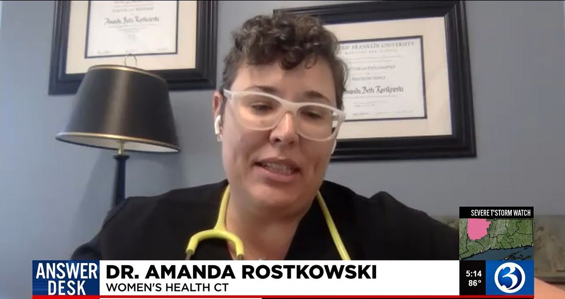 screen grab from channel 3 news featuring Dr Amanda Rostkowski