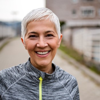 smiling woman looking at the camera